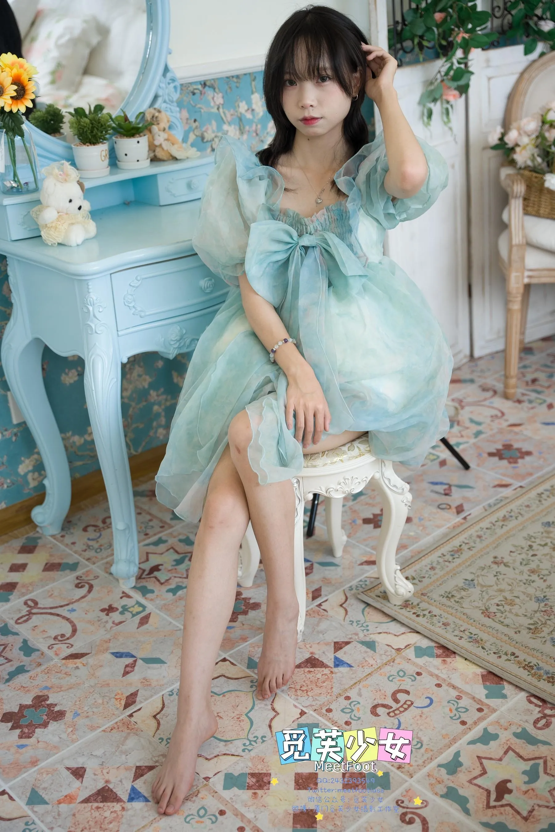 觅芙少女 NO.033 小婉-一袭蓝色纱裙构筑今晚浪漫的梦境-PIC [249P]插图8